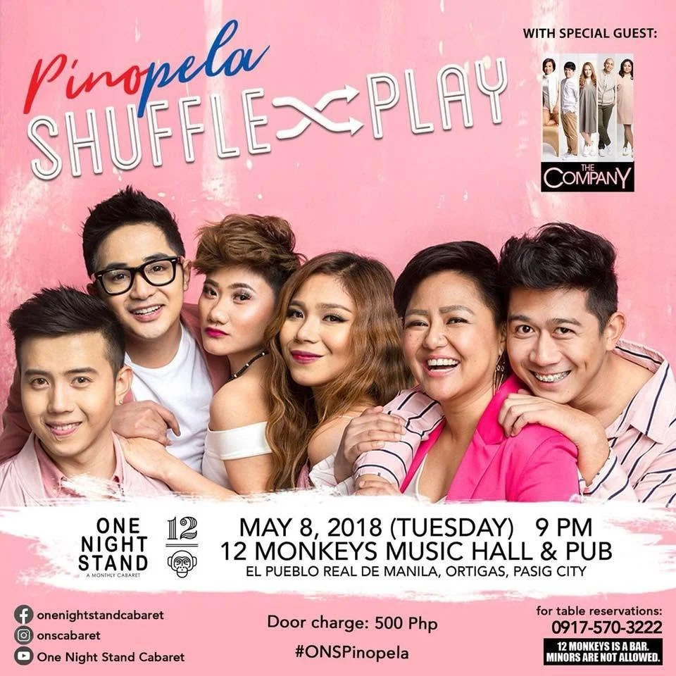 Poster for Pinopela Shuffle x Play, May 8, 2018, One Night Stand, 12 Monkeys Music Hall and Pub